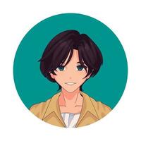 jongen anime avatar vector