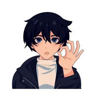 anime jongen avatar, geïsoleerd vector