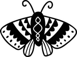 hand- getrokken Boheems stijl vlinder illustratie vector