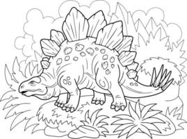 kleur boek dinosaurus stegosaurus vector