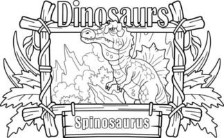 kleur boek dinosaurus spinosaurus vector