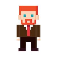 zakenman avatar pixel 8 beetje vector