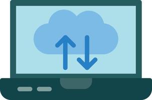 glyph-pictogram voor cloud computing vector