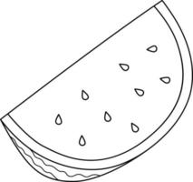 gesneden watermeloen fruit geïsoleerd kleur bladzijde vector