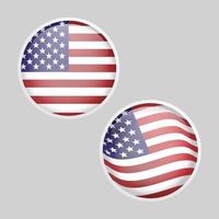 glanzend ronde glas Verenigde Staten van Amerika Amerika vlag reeks vector