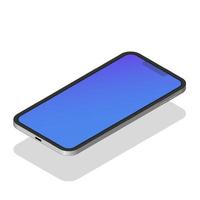 realistisch 3d zwart smartphone isometrische mockup geïsoleerd Aan achtergrond. modern mobiel telefoon verzameling met kopiëren ruimte. technologie vector illustratie voor creatief ontwerp vitrine