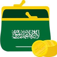 saudi Arabië hand- getrokken vlag, saoedi riyal hand- getrokken vector