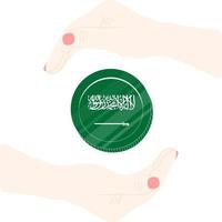 saudi Arabië hand- getrokken vlag, saoedi riyal hand- getrokken vector