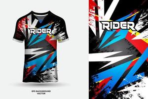 abstract futuristische t overhemd Jersey ontwerp geschikt voor sport, racen, voetbal, gaming en e sport- vector
