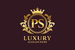 eerste ps brief Koninklijk luxe logo sjabloon in vector kunst voor luxueus branding projecten en andere vector illustratie.