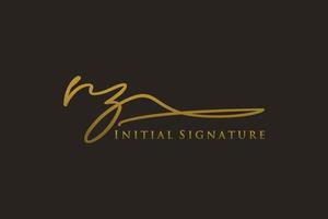 eerste rz brief handtekening logo sjabloon elegant ontwerp logo. hand- getrokken schoonschrift belettering vector illustratie.