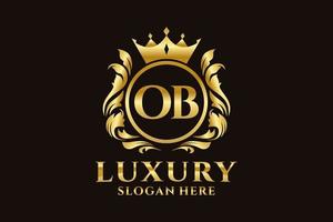 eerste ob brief Koninklijk luxe logo sjabloon in vector kunst voor luxueus branding projecten en andere vector illustratie.