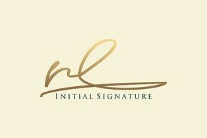 eerste rl brief handtekening logo sjabloon elegant ontwerp logo. hand- getrokken schoonschrift belettering vector illustratie.