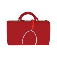 vlak rood medisch koffer vector illustratie vector ontwerp