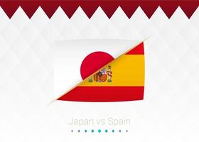 nationaal Amerikaans voetbal team Japan vs Spanje. voetbal 2022 bij elkaar passen versus icoon. vector