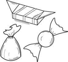 zwart en wit snoep illustratie vector