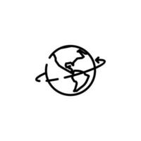 wereld, aarde, globaal stippel lijn icoon vector illustratie logo sjabloon. geschikt voor veel doeleinden.