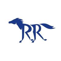 blauw paard silhoutte rr poten rennen retro vector