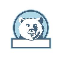 Californië grizzly beer hoofd glimlachen cirkel retro vector