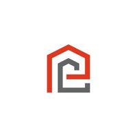 brief p,c huis elegant minimalistische stijl logo ontwerp vector