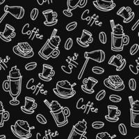 koffie tekening krijt naadloos patroon vector