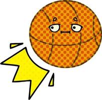 cartoon basketbal in stripboekstijl vector