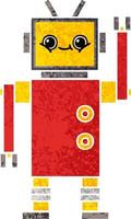 retro illustratie stijl cartoon robot vector