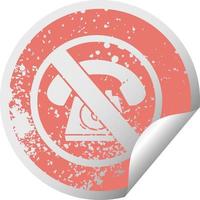 verontrust circulaire pellen sticker symbool Nee telefoons toegestaan teken vector