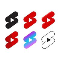 youtube kort logo ontwerp vector