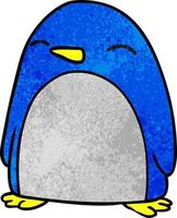 getextureerde cartoon doodle van een schattige pinguïn vector