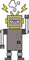 leuke cartoon defecte robot vector