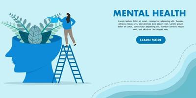 mentaal Gezondheid behandeling concept. therapeut en geduldig. vector illustratie voor psycholoog blog of sociaal media post