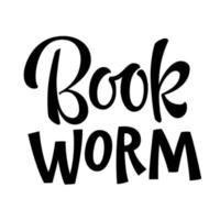 grappig belettering etiket ontwerp - boek worm. vector