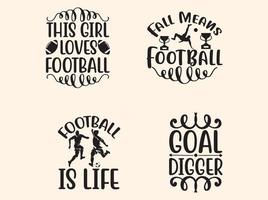Amerikaans voetbal typografie t-shirt ontwerp vector