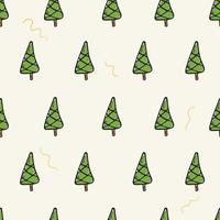 vector tekenfilm vlak illustratie. naadloos patroon met tekening pictogrammen van Kerstmis bomen. nieuw jaar decoraties achtergrond.
