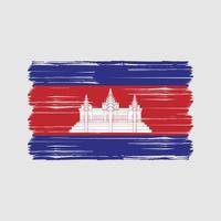 Cambodja vlag borstel. nationale vlag vector