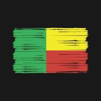 Benin vlag borstel. nationale vlag vector