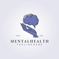 mentaal Gezondheid helpen behandeling logo vector illustratie ontwerp