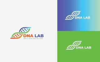 bio technologie met dna concept logo, biologie logo vector ontwerp