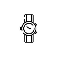 horloge, polshorloge, klok, tijd stippel lijn icoon vector illustratie logo sjabloon. geschikt voor veel doeleinden.