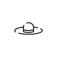 hoed, accessoire, mode stippel lijn icoon vector illustratie logo sjabloon. geschikt voor veel doeleinden.