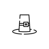 hoed, accessoire, mode stippel lijn icoon vector illustratie logo sjabloon. geschikt voor veel doeleinden.