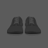 zwart leer sneaker schoenen in tekenfilm voor reclame sjabloon ontwerp vector