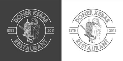 döner kebab-logo voor restaurants en markten. vector