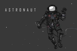 astronaut of kosmonaut in Open ruimte vector illustratie.