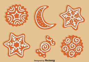 Kerst Gember Brood Set Vector