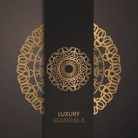 luxe mandala achtergrond met gouden zijnbesk patroon oosten- stijl ornament elegant uitnodiging bruiloft kaart, nodig uit, backdrop Hoes banier, luxe stijl vector illustratie ontwerp kleurrijk