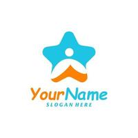 ster kinderen logo ontwerp sjabloon. kind logo concept vector. creatief icoon symbool vector