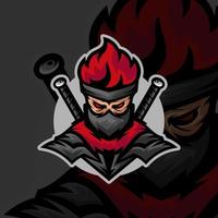 Ninja mascotte esport logo vector sjabloon, creatief Ninja logo ontwerp concepten