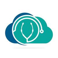 stethoscoop met wolk vorm medisch vector logo ontwerp. medisch vector logo ontwerp.